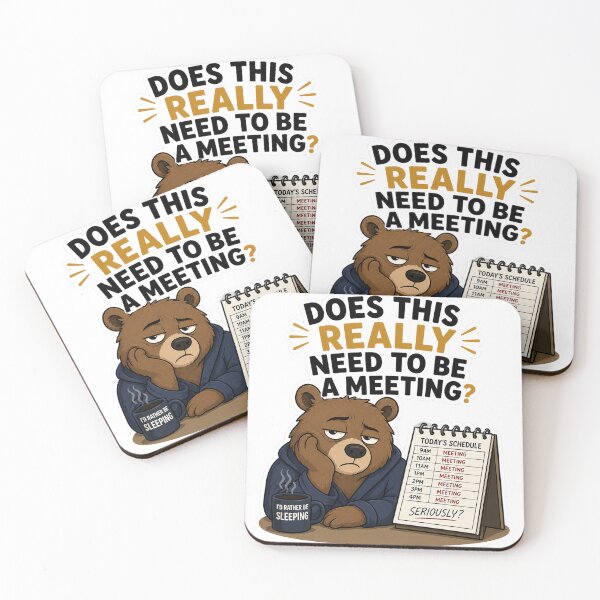 Item preview, Tired Bear Meeting Overload Office Humor Coworker Gift designed and sold by Gentlestate.