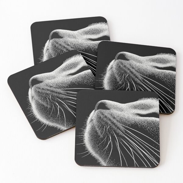 Item preview, Minimal Cat Side Face Black and White Artistic Design designed and sold by Meow-Attitude.
