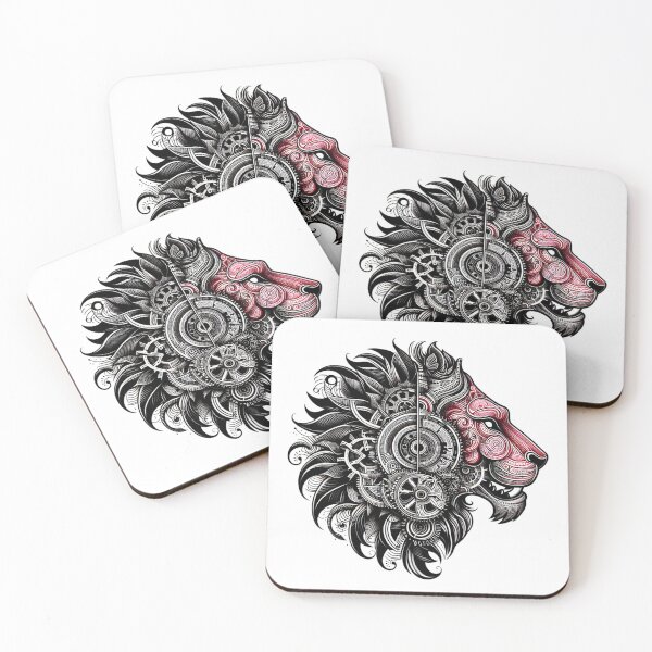 Item preview, Steampunk Lion Mechanical Clockwork Gear Art designed and sold by Radhamadhaba Pattachitra Vibes”.