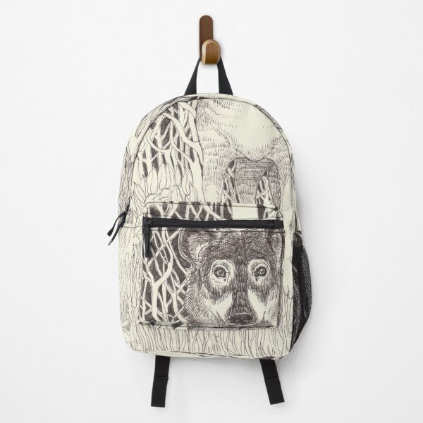 Item preview, girl and wolf in the trees designed and sold by alexandra frank.