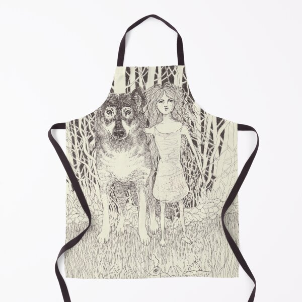 Item preview, girl and wolf in the trees designed and sold by alexandra frank.