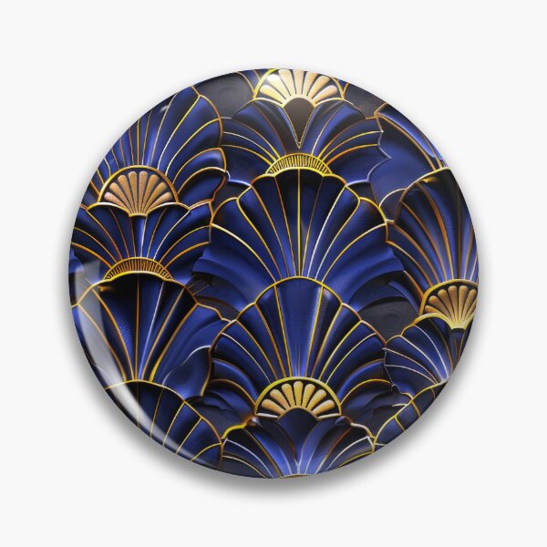 Item preview, Midnight Royal Blue And Golden Art Deco Pattern designed and sold by DEC02.