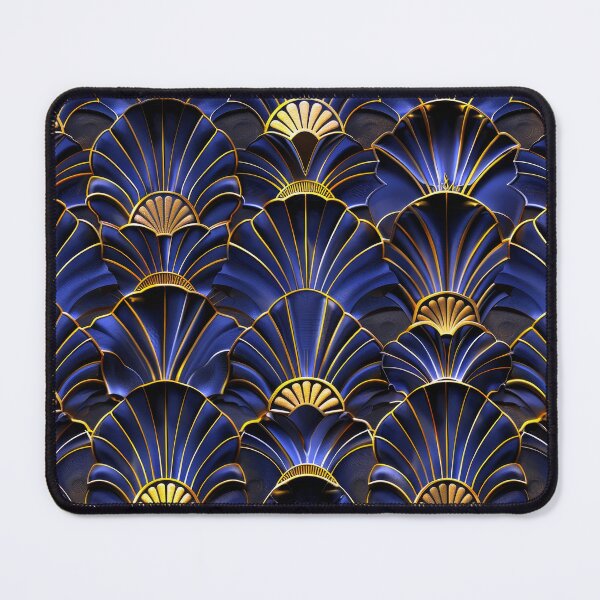 Item preview, Midnight Royal Blue And Golden Art Deco Pattern designed and sold by DEC02.