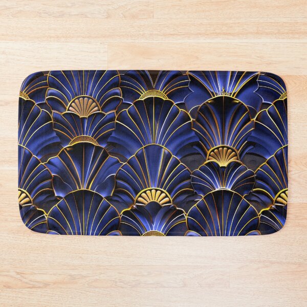 Item preview, Midnight Royal Blue And Golden Art Deco Pattern designed and sold by DEC02.