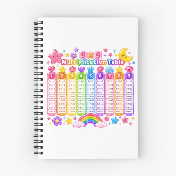 Item preview, Kawaii 9×9 Multiplication Table | Colorful Jelly Math Chart designed and sold by PinkDream Studio.