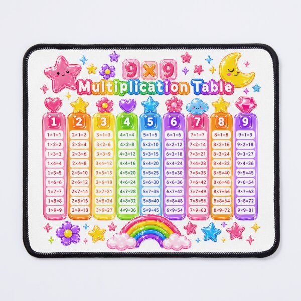 Item preview, Kawaii 9×9 Multiplication Table | Colorful Jelly Math Chart designed and sold by PinkDream Studio.