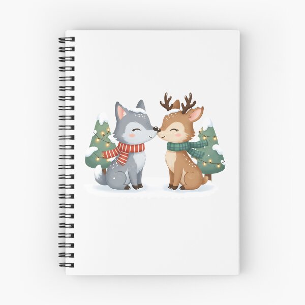 Item preview, Cute Wolf and Deer Winter Couple designed and sold by naragon4289.
