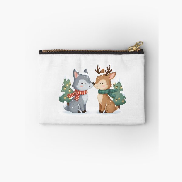 Item preview, Cute Wolf and Deer Winter Couple designed and sold by naragon4289.