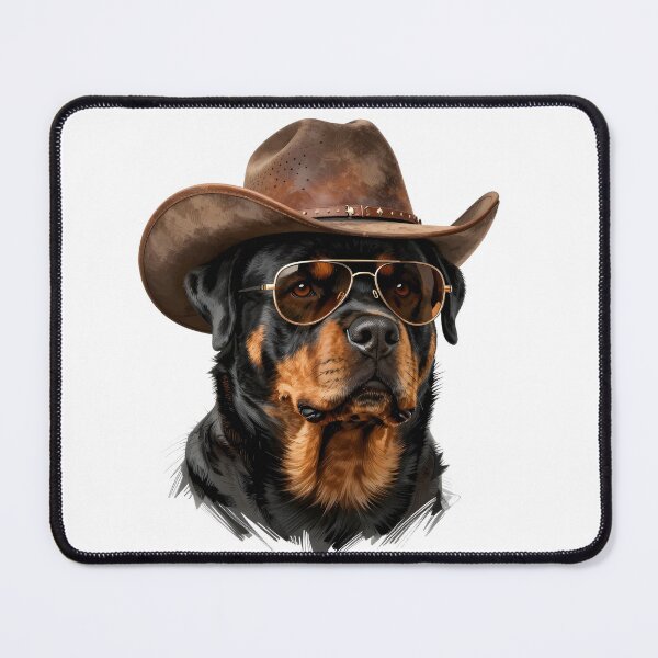 Item preview, Rottweiler Cowboy – Rugged Western Hat Sunglasses Cool Country Style designed and sold by Fur Honcho.