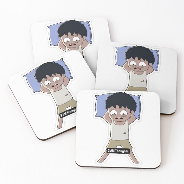 Item preview, 2 AM Thoughts – Overthinking Mood Cartoon Sticker designed and sold by Ashutoshwarade.