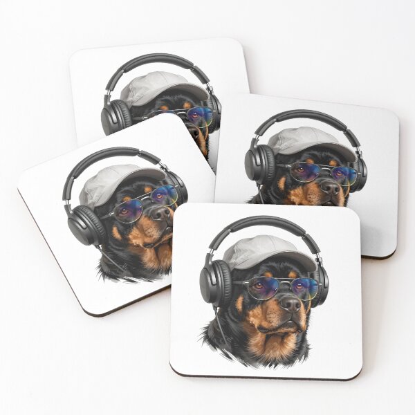 Item preview, Urban Rottweiler – Cool Dog Wearing Headphones and Cap designed and sold by Fur Honcho.