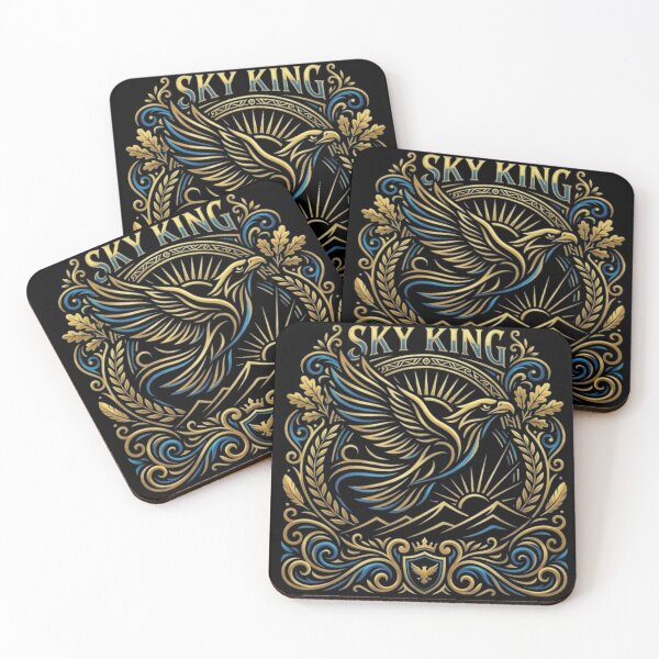 Item preview, Sky King Majestic Eagle Ornate Gold and Blue Heraldic Art designed and sold by SajolCanva.