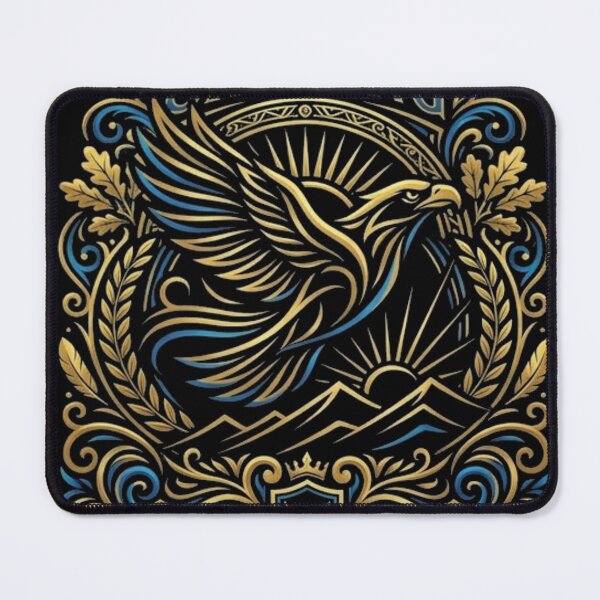 Item preview, Sky King Majestic Eagle Ornate Gold and Blue Heraldic Art designed and sold by SajolCanva.
