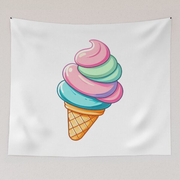 Item preview, Colorful Soft Serve Ice Cream – Cute Swirl Dessert Illustration designed and sold by BobaBunny76.