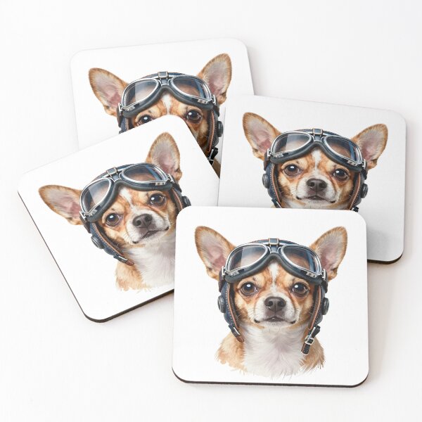 Item preview, Bold Chihuahua Aviator - Vintage Goggles and Leather Hat Portrait designed and sold by Fur Honcho.