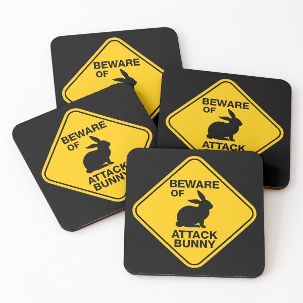 Item preview, Beware of Attack Bunny Sign designed and sold by reqinazasmine.