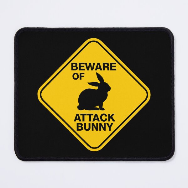 Item preview, Beware of Attack Bunny Sign designed and sold by reqinazasmine.