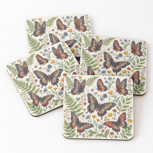 Item preview, Taisho Butterfly Garden Japanese Vintage Art designed and sold by WabiSabiArts.