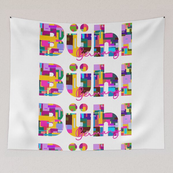 Item preview, Bühl, Germany, Vibrant Abstract City Typography Art designed and sold by Wanderful-roads.