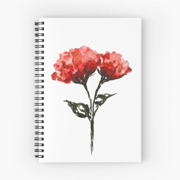 Item preview, Red Carnation Duo Watercolor | Romantic Floral Illustration | Botanical Flower Sticker & Wall Art designed and sold by Little Bloom Studio.