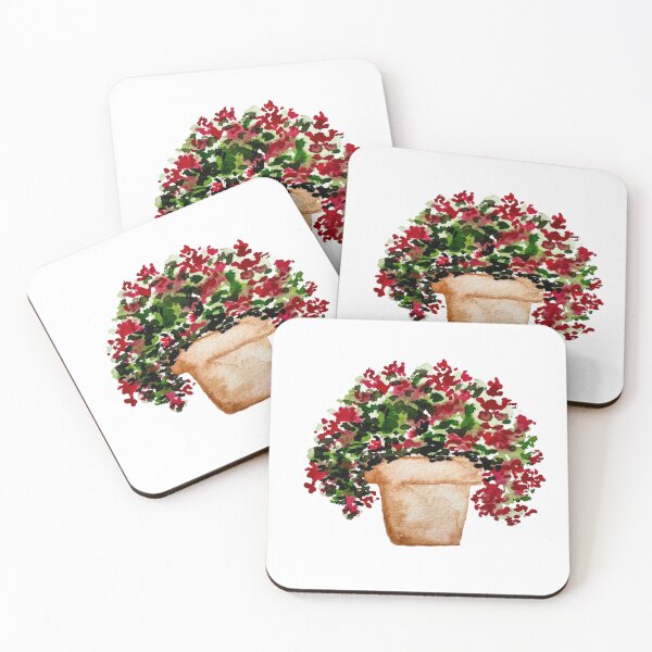 Item preview, Watercolor Red Floral Potted Plant Sticker | Hand-Painted Botanical Art Print for Home and Garden Decor designed and sold by Little Bloom Studio.