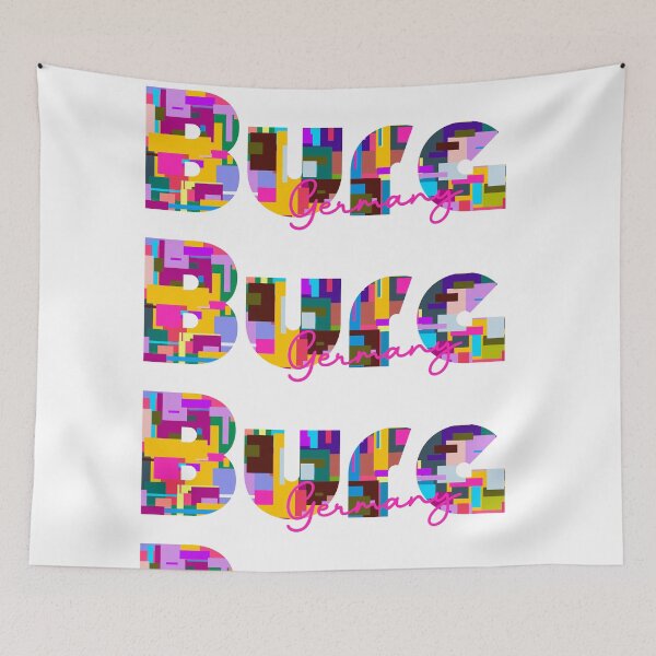 Item preview, Burg, Germany, Vibrant Abstract City Typography Art designed and sold by Wanderful-roads.