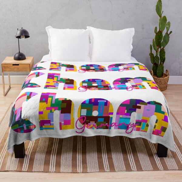 Item preview, Cham, Germany, Vibrant Abstract City Typography Art designed and sold by Wanderful-roads.