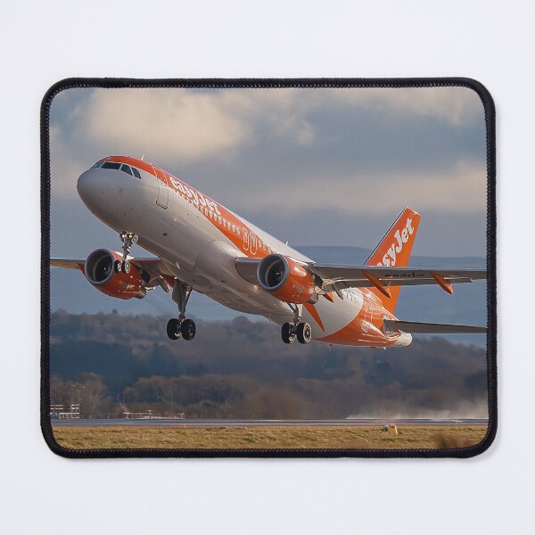 Item preview, Orange and White Ascent A320 Leaves Runway 23R designed and sold by Skyframe Aviation.
