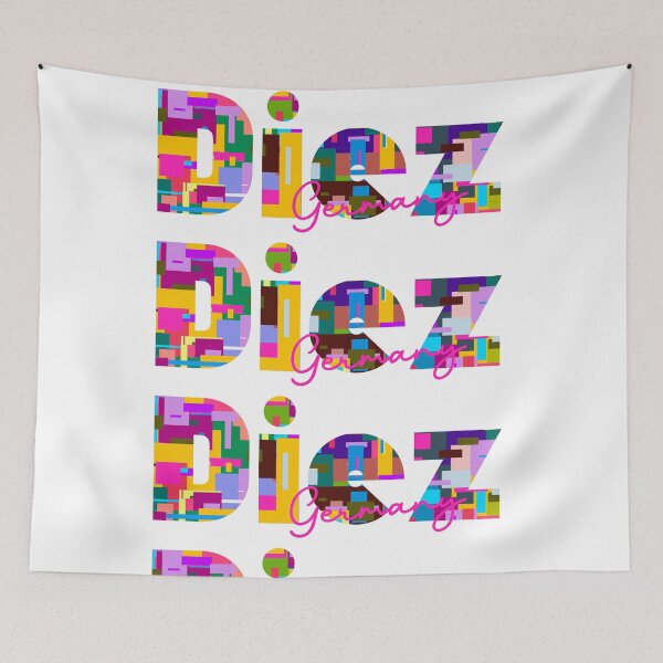 Item preview, Diez, Alemania, Arte tipográfico abstracto y vibrante de la ciudad designed and sold by Wanderful-roads.
