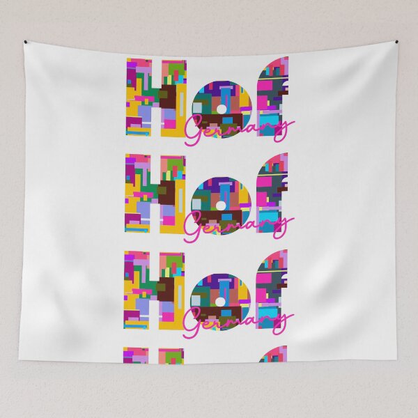Item preview, Hof, Germany, Vibrant Abstract City Typography Art designed and sold by Wanderful-roads.
