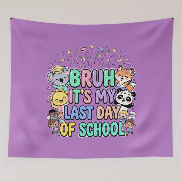 Item preview, Bruh It’s My Last Day of School Cute Cartoon Chaos Funny Graduation for Kids Teens designed and sold by Im-Ara.