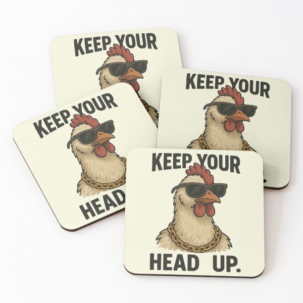 Item preview, Keep Your Head Up Chicken – Funny Motivational Animal Meme Design designed and sold by Negisandeep studio.