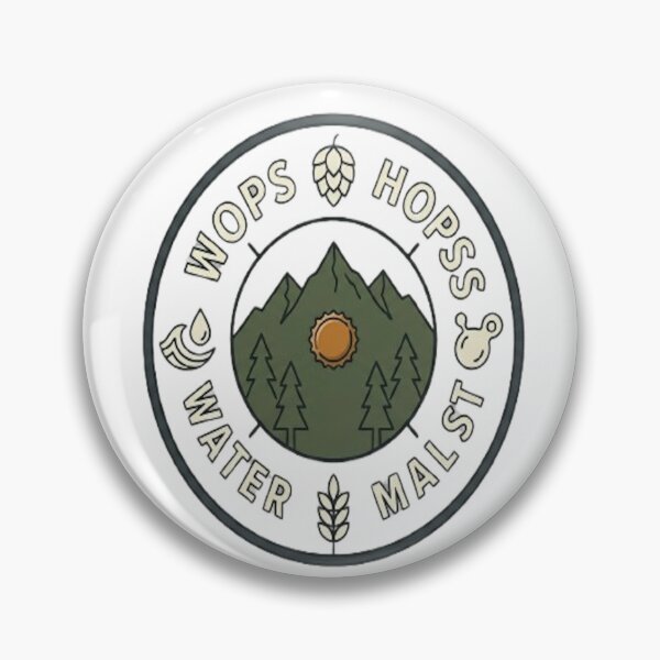 Artikelvorschau, Craft Beer Compass Badge – Hopfen, Malz, Wasser, Hefe, Bergkunst entworfen und verkauft von ClaussShop.