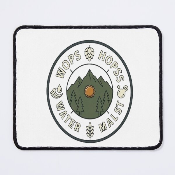 Item preview, Craft Beer Compass Badge - Hops Malt Water Yeast Mountain Art designed and sold by ClaussShop.