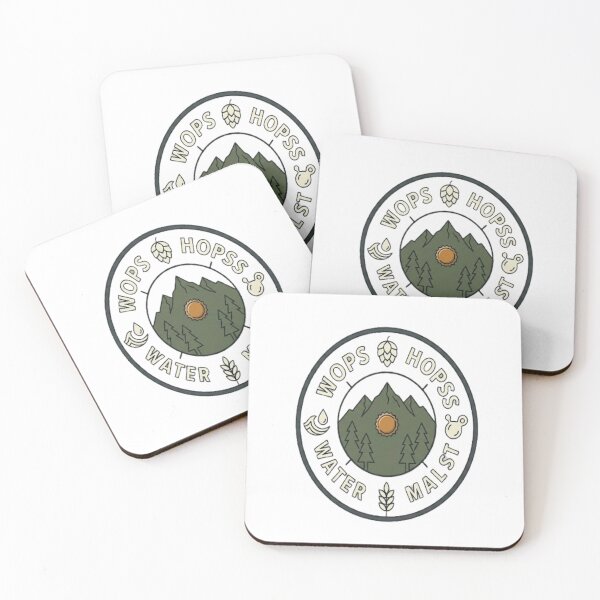 Item preview, Craft Beer Compass Badge - Hops Malt Water Yeast Mountain Art designed and sold by ClaussShop.