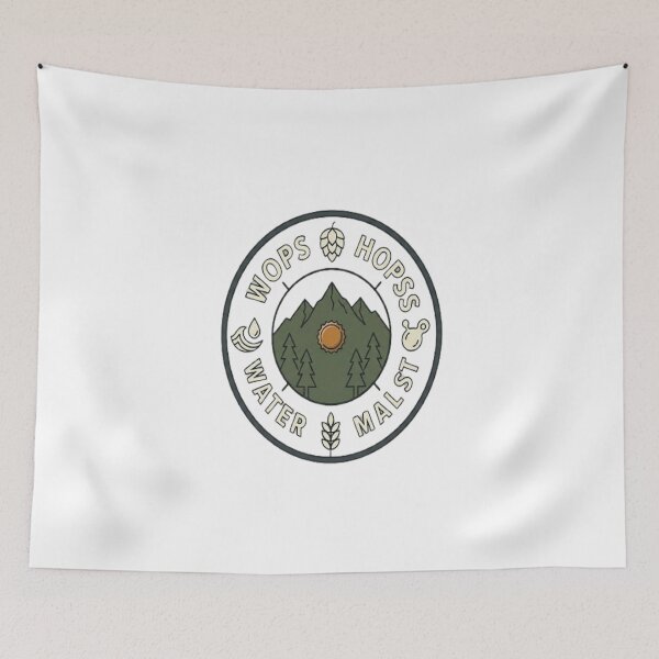 Item preview, Craft Beer Compass Badge - Hops Malt Water Yeast Mountain Art designed and sold by ClaussShop.