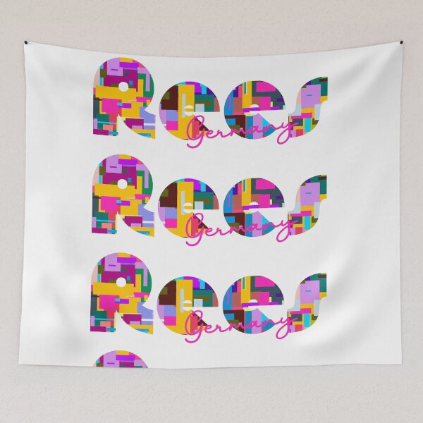 Item preview, Rees, Germany, Vibrant Abstract City Typography Art designed and sold by Wanderful-roads.