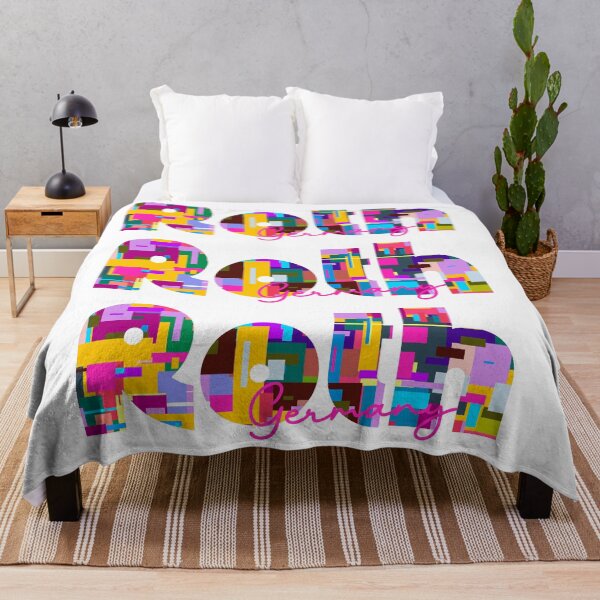 Item preview, Roth, Germany, Vibrant Abstract City Typography Art designed and sold by Wanderful-roads.