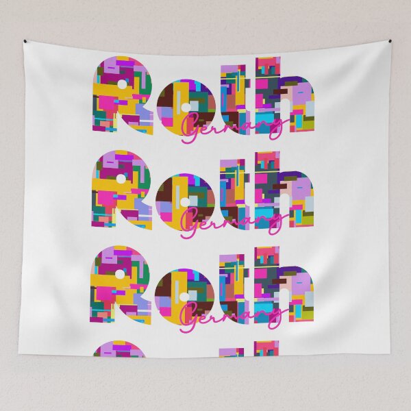 Item preview, Roth, Germany, Vibrant Abstract City Typography Art designed and sold by Wanderful-roads.