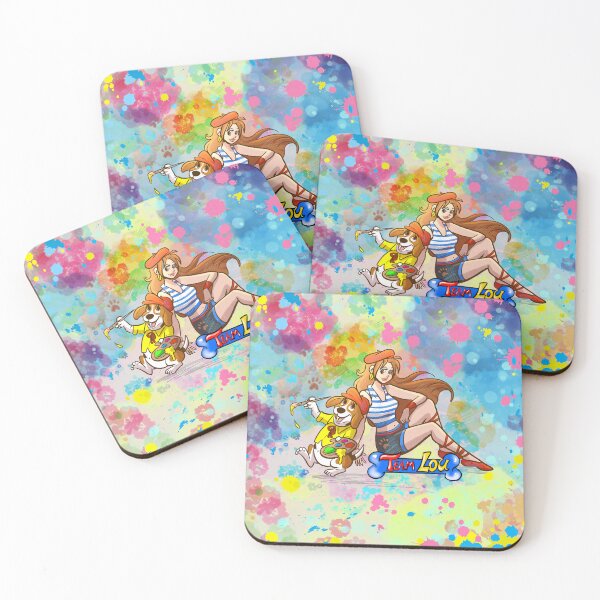 Item preview, Colorful Artistic Girl with Beagle Dog Painting Watercolor Art  designed and sold by TeamLouOfficial.