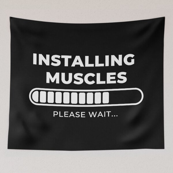 Item preview, Installing Muscles Please Wait Funny Gym Workout designed and sold by eliramaison.
