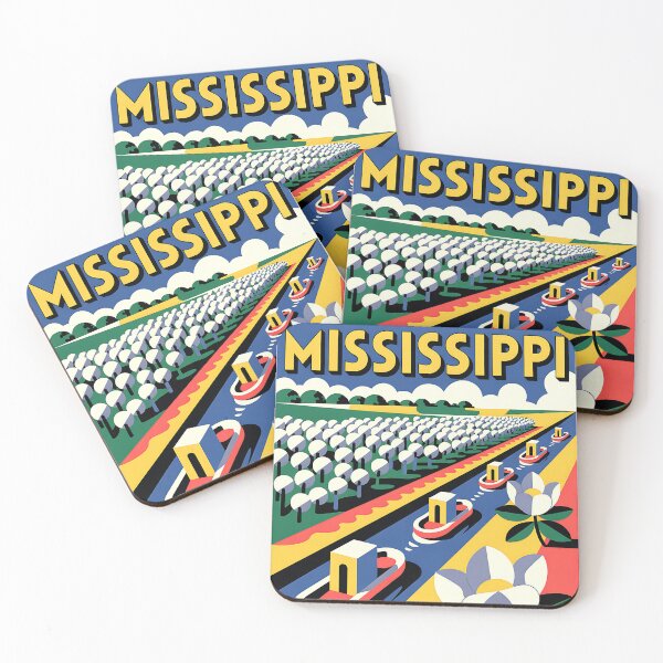 Item preview, Mississippi - Vintage travel poster in the style of Fernand Léger designed and sold by PrintableTravel.