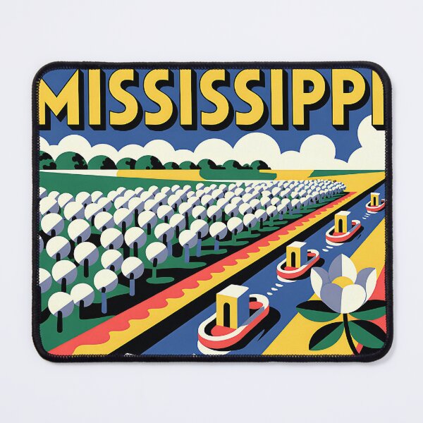 Item preview, Mississippi - Vintage travel poster in the style of Fernand Léger designed and sold by PrintableTravel.