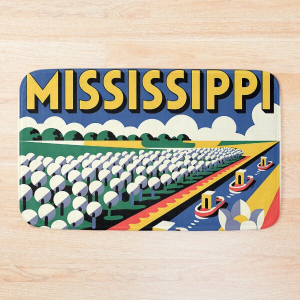Item preview, Mississippi - Vintage travel poster in the style of Fernand Léger designed and sold by PrintableTravel.