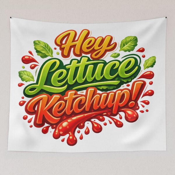 Item preview, Hey Lettuce Ketchup Funny Food Pun T-Shirt – Cute Catch Up Humor Design designed and sold by RvinJo8.