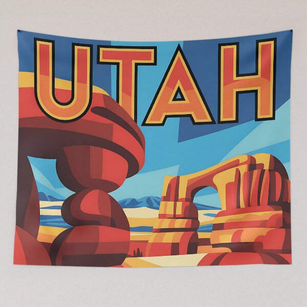 Item preview, Utah - Vintage travel poster in the style of Fernand Léger designed and sold by PrintableTravel.