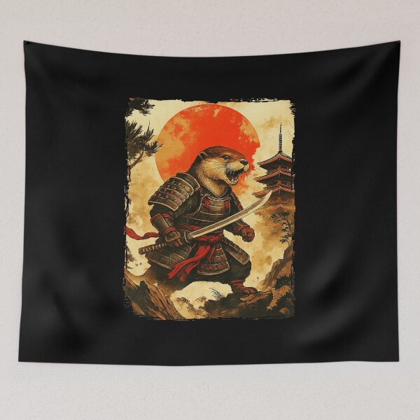 Artikelvorschau, Otter Samurai Vintage japanischer Ukiyoe-Stil entworfen und verkauft von titanlevi.