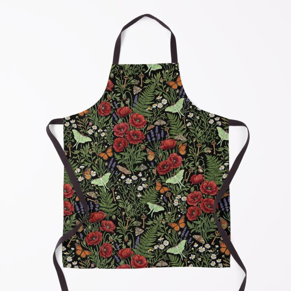 Item preview, Botanical Poppy Butterfly Field Dark Floral designed and sold by SplashTastic.
