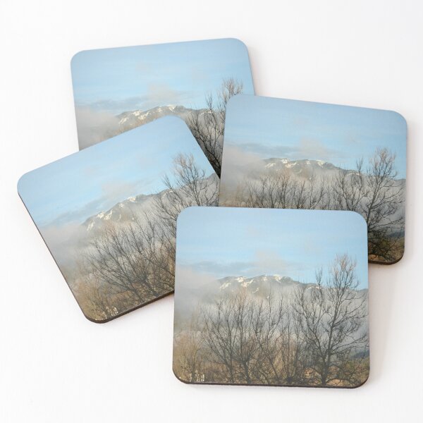 Item preview, Mountain Through Trees colorful scenic photo art designed and sold by SmashingDeals.