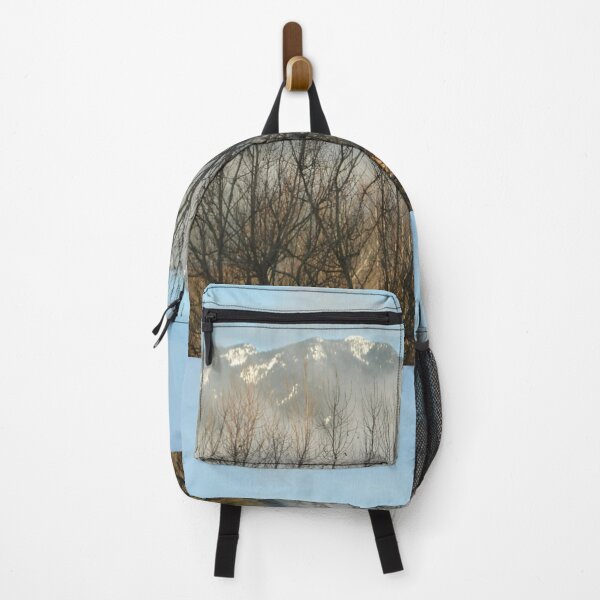 Item preview, Mountain Through Trees colorful scenic photo art designed and sold by SmashingDeals.